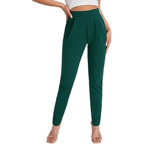 Womens High Waisted Pants with Pockets Casual Regular Fit Trousers for Spring and Fall in Saudi Arabia