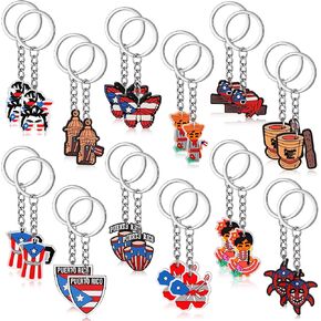 Nosiny 24 Pack Puerto Rico Souvenirs PVC Keychain Charms Puerto Rican Keychains Gift Bulk for Women Men Travel Christmas Gift in Kuwait
