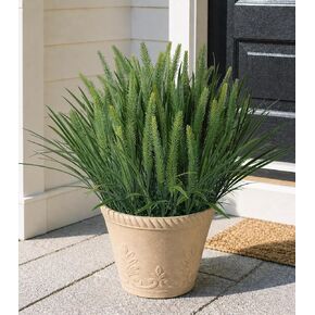 Ivydale 4 PCS Fake Plants Outdoor Artificial Plastic Grass,20" Faux Dog Tail Grass Plant UV Resistant Outdoors Fake Greenery Stems Bushes for Planters Patio Porch Window Box Pathway Garden Home Decor in Saudi Arabia
