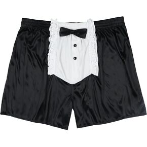 INTIMO Men's Black Tuxedo Cosplay Stretch Boxer Shorts Underwear (Large) in Saudi Arabia