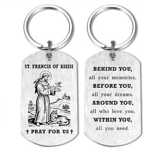 Alotozo St. Francis of Assisi Gifts - Saint Francis Keychain for Men Women, Patron Saint of Animals Ecology Merchants Gifts, Religious Gift for Pet Lovers, Mom Daughter Friend Birthday Christmas in Kuwait
