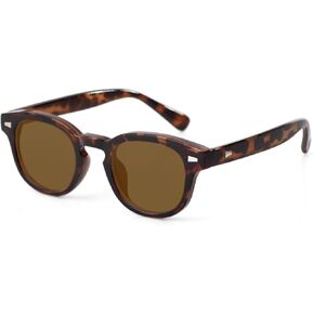 Johnny Depp Round Sunglasses for Men Women Small Circle Thick Frame Sun Glasses Vintage Black Shades UV 400 in Kuwait