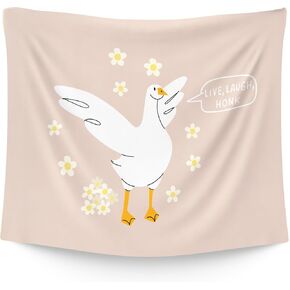 WAITPI Pink Funny Goose Floral Hanging Wall Tapestry for Bedroom, Cute Live Laugh Honk Wall Hanging Room Decor Tapestries for Kids Room Playroom Classroom Dorm Nursery 50x60 inch in Saudi Arabia