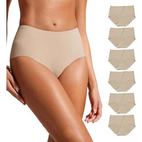 Seamless Underwear For Women Travel Panties Elastic Mid High Waisted Briefs No Show Invisible Emergency Underpants 6 Packs in Saudi Arabia