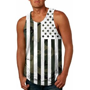 4th of July Men's American Vest Shirts for Men American Flag Patriotic T-Shirt Soft Independence Day Graphic Vest Tee Tops in Saudi Arabia