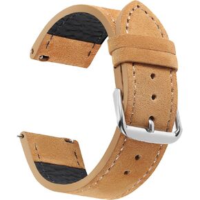 JUNGHELE Suede Leather watch bands for men and women, Quick Release leather watch strap with Silver Buckle watch leather strap, 18mm/20mm/22mm watch band WBG0206 in Saudi Arabia