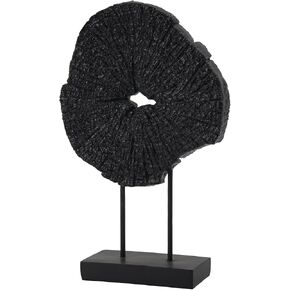 Black Art Modern Abstract Sculpture - Solid Black Art Sculpture for Home Décor Minimalist Decorative Statue for Living Room Office Desk Shelf Handcrafted Art Piece 7.25 * 2.5 * 12 Inch in Saudi Arabia