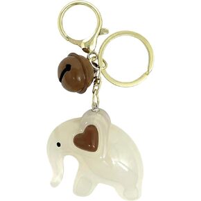 Sweet Elephant Keychain & Bag Charm, Clear Acrylic Animal Pendant with Tiny Bell, Adorable Car Key Ring for Women in Saudi Arabia