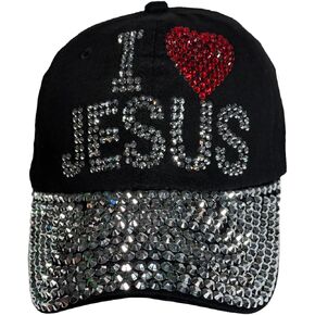 I Love Jesus Rhinestone Religious Christian Faith Bling Hat Proverbs in Kuwait