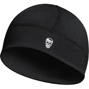 Gymreapers Skull Cap for Men & Women - Lightweight Breathable Helmet Liner Beanie Hat for Cold Weather, Cycling, Running, Outdoor Sports, Motorcycle & Workouts Black in Saudi Arabia