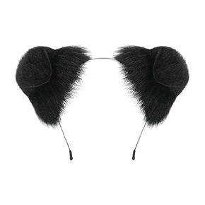 Adjustable Dog Ear Headband Floppy Ears Hair Accessory Fashion Hair Ornament Soft Hairband For Cosplay Party Daily Wear(Black) in Saudi Arabia