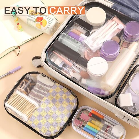 8PCS Extra Large 14.2" Clear Hard Shell Zipper Case : Clear Zipper Pouches Waterproof Lightweight Plastic Organizer Makeup Bag Organizer Hard Toy Storage Travel Pouches (4S+2M+2L) in Saudi Arabia