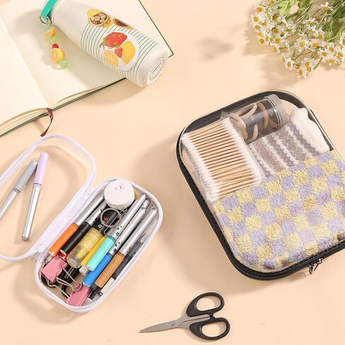 8PCS Extra Large 14.2" Clear Hard Shell Zipper Case : Clear Zipper Pouches Waterproof Lightweight Plastic Organizer Makeup Bag Organizer Hard Toy Storage Travel Pouches (4S+2M+2L) in Saudi Arabia