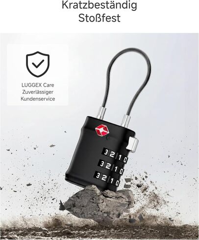 LUGGEX TSA Locks for Luggage, Luggage Locks, Suitcase Locks TSA Approved | Travel Locks, Gift Box, Ease of Use & Durable (Black, 4 Pack) in Saudi Arabia