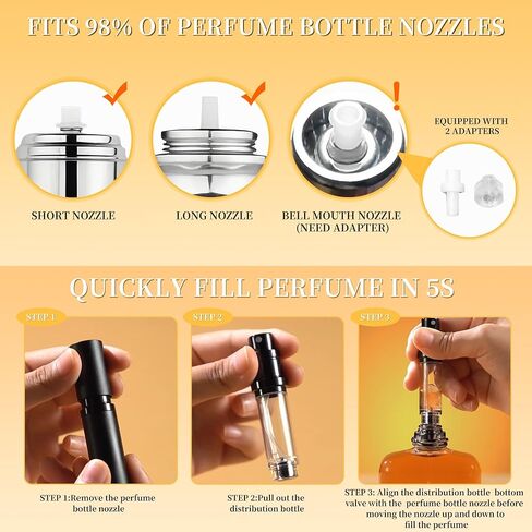 2PCS Perfume Travel Refillable Bottle, Bottom-Filling Fragrances Perfume Atomizer, Empty Mini Cologne Dispenser, Portable Sprayer Pocket Size for On the Go 5ml (Black & Gray) in Saudi Arabia