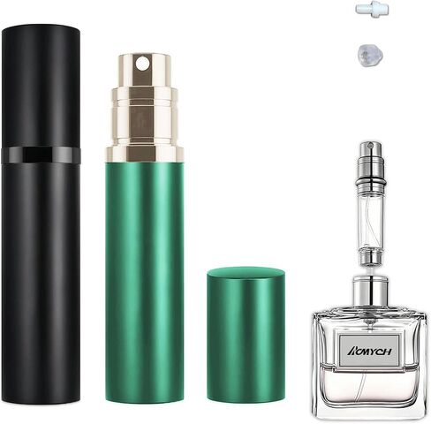2PCS Perfume Travel Refillable Bottle, Bottom-Filling Fragrances Perfume Atomizer, Empty Mini Cologne Dispenser, Portable Sprayer Pocket Size for On the Go 5ml (Black & Gray) in Saudi Arabia