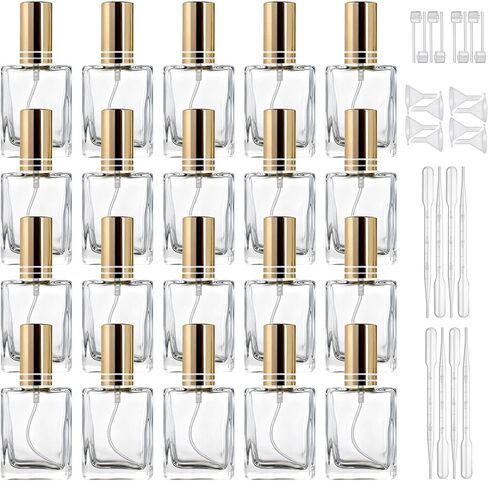 YU FENG 20-Pack Refillable Clear Glass Perfume Bottles – 15ml Fine Mist Spray Atomizers with Gold Caps – Portable Bottles for Fragrance and Body Mist in Kuwait
