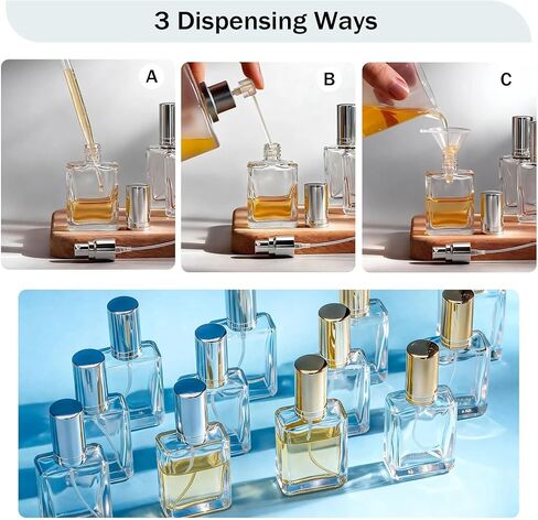 YU FENG 20-Pack Refillable Clear Glass Perfume Bottles – 15ml Fine Mist Spray Atomizers with Gold Caps – Portable Bottles for Fragrance and Body Mist in Kuwait