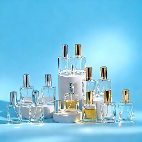 YU FENG 20-Pack Refillable Clear Glass Perfume Bottles – 15ml Fine Mist Spray Atomizers with Gold Caps – Portable Bottles for Fragrance and Body Mist in Kuwait