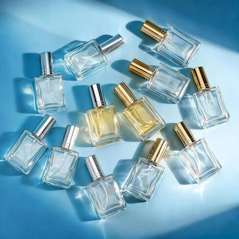 YU FENG 20-Pack Refillable Clear Glass Perfume Bottles – 15ml Fine Mist Spray Atomizers with Gold Caps – Portable Bottles for Fragrance and Body Mist in Kuwait