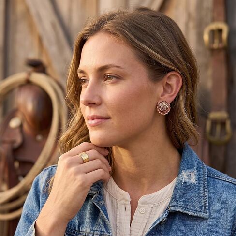 Western Concho Earrings for Women Vintage Silver Gold Copper Jewelry Rodeo Accessories for Women Country Concert Outfits Western Outfit in Saudi Arabia