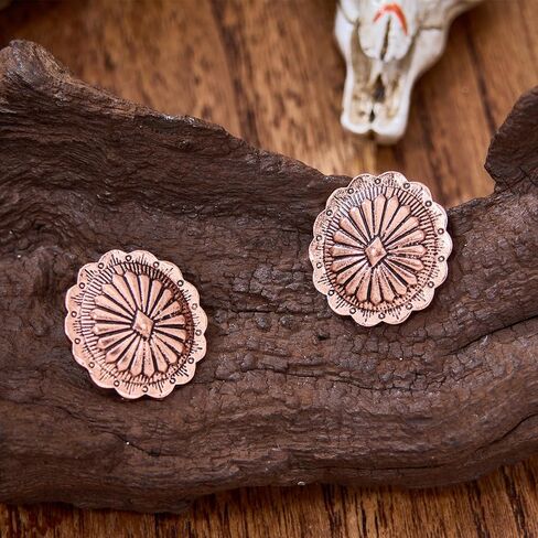 Western Concho Earrings for Women Vintage Silver Gold Copper Jewelry Rodeo Accessories for Women Country Concert Outfits Western Outfit in Saudi Arabia