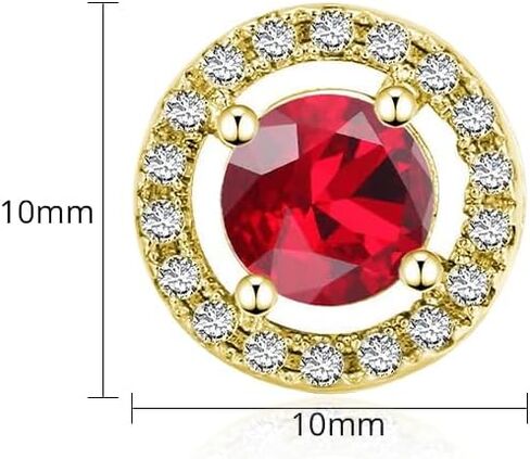 Chic Round Tourmaline Stud Earrings for Women in 14K Gold Studs with Moissanite in Saudi Arabia