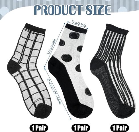 3 Pairs Sheer Socks Women Ankle Black Mesh Socks, Transparent Lace See Through Sock Stretchy Breathable Cute Sheer Ankle Sock for Summer Women Girls in Saudi Arabia