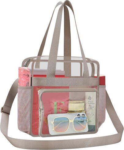 Clear Bag for Stadium Events 12x12x6, Clear Bag Clear Tote Bag with Reinforced Straps for Sporting Events Travel in Kuwait