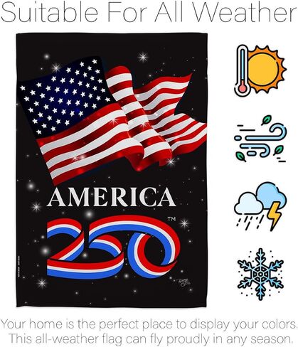America 250 Flag American Independence Day Wall Tapestry House Banner Official Licensed Merchandise Canvas Prints Yard Sign Textile Woven Fabric Poster USA 250th Anniversary Decoration Gift in Saudi Arabia