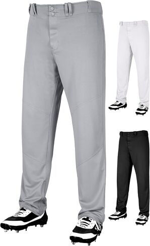Full Length Men's Baseball Pants, Open Bottom, Loose Fit Adult Baseball Pants with Adjustable Length in Saudi Arabia
