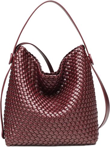 Large Woven Tote Bag Vegan Leather Shoulder Bag for Women Fashion Travel Shopper Bag Top Handle Handbag and Purse in Kuwait
