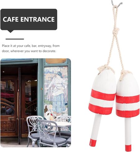 7.5 Inch Mediterranean Nautical Hanging Float Wooden Wall Decor Vintage Coastal Ornament for Home Bedroom Dormitory in Kuwait