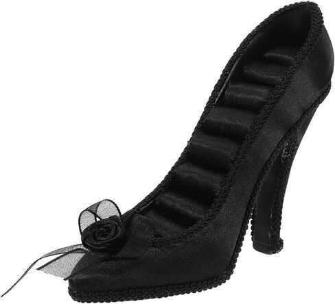 KALLORY Jewelry Display Stand Shoe Model Jewelry Organizer Ring Display Holder Earring Rack Black High Heel Design for Home Decor in Kuwait