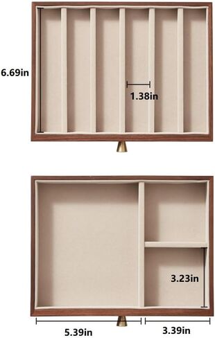 Black Walnut Wooden Jewelry Box Women large 3 Layer Drawer Organizer Box with Glass Lid for Necklaces, Watch, Necklace, Ring, Earring Storage, Fathers Day Gift in Saudi Arabia