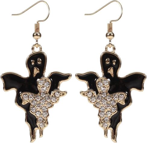 coadipress Halloween Pumpkin Earrings for Women Cute Cartoon Halloween Theme Earrings Unique Long Tassels Pumpkin Earring Gothic Funny Statement Spider Black Bat Dangle Earrings Halloween Holiday Scary Decorations Party Jewelry Gifts in Kuwait