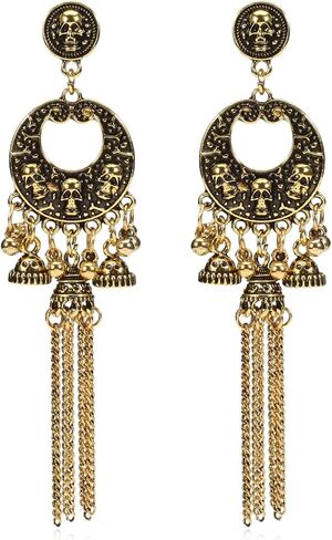 coadipress Halloween Pumpkin Earrings for Women Cute Cartoon Halloween Theme Earrings Unique Long Tassels Pumpkin Earring Gothic Funny Statement Spider Black Bat Dangle Earrings Halloween Holiday Scary Decorations Party Jewelry Gifts in Kuwait