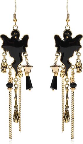 coadipress Halloween Pumpkin Earrings for Women Cute Cartoon Halloween Theme Earrings Unique Long Tassels Pumpkin Earring Gothic Funny Statement Spider Black Bat Dangle Earrings Halloween Holiday Scary Decorations Party Jewelry Gifts in Kuwait