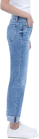 Flying Monkey Women's High Rise Crop Straight Leg Jeans in Saudi Arabia