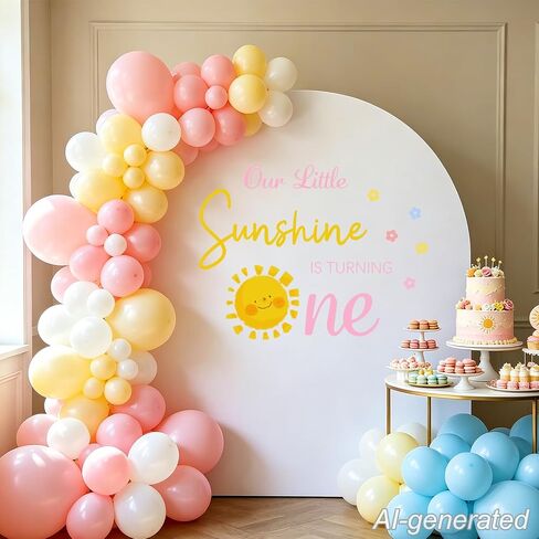 Our Little Sunshine is Turning One Decal, First Trip Around the Sun Decorations Girl, Sunshine Birthday Decorations, 1st Birthday Decorations for Girls in Saudi Arabia