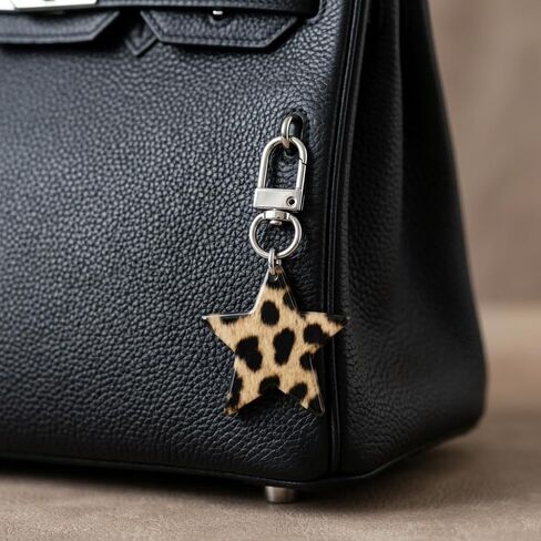 Star Keychain – Leopard Print Keychains Bag Charms for Women with Silver-Toned Clasp, Five-Pointed Stars Key Chains Gifts for Girls and Friends, Sister, Family in Kuwait