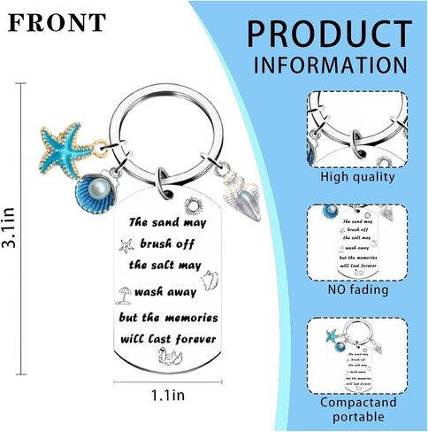 Beach Gifts for Women, Beach Lover Gift Keychain, Beachy Themed Gifts, Jewelry Beach Keyring, Beach Keychain Beachy Stuff, Teen Girl Ocean Decor, Summer Accessories in Saudi Arabia