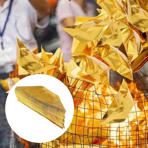 1000 Pcs Paper Gold Ingots Chinese Golden Ingot Ancestor Money Incense Blessing Supplies for Ancestral Worship Spring Festival Hungry Ghost Festival in Saudi Arabia
