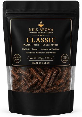 Oud Bakhoor Classic 100g – Sudanese Authentic Incense, By | Nile Aroma | Authentic Sudanese Bakhoor • Long Lasting Aroma • For Bakhoor Burners • Traditional Home Fragrance • Made in Sudan in Kuwait