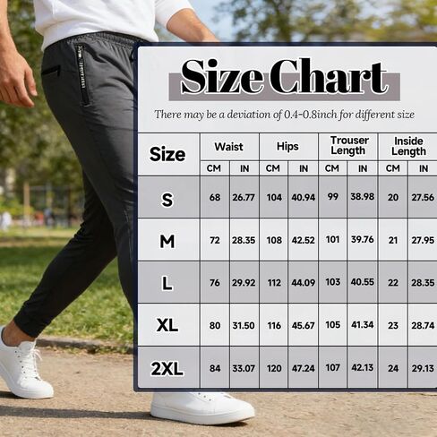 Men's Sweatpants with Zipper Pockets Athletic Pants Traning Track Pants Joggers for Men Running, Workout in Kuwait