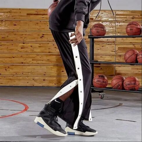 Basketball Training Trousers Post Surgery Pants Tear Away Press Button Pants Fashion Side Split Sport Sweatpants in Saudi Arabia