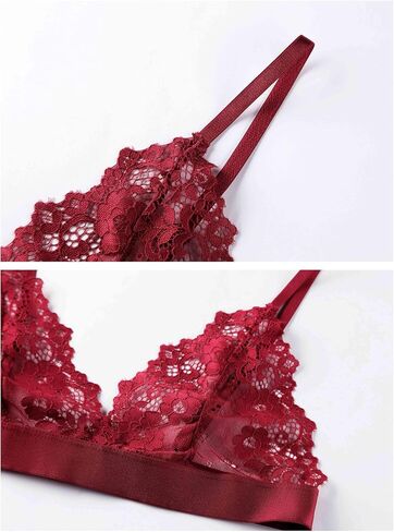 Women Lace Bralettes Plunge No Padding Bra in Kuwait