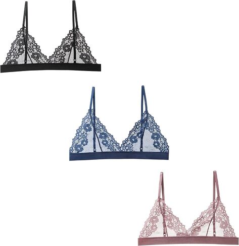 Women Lace Bralettes Plunge No Padding Bra in Kuwait