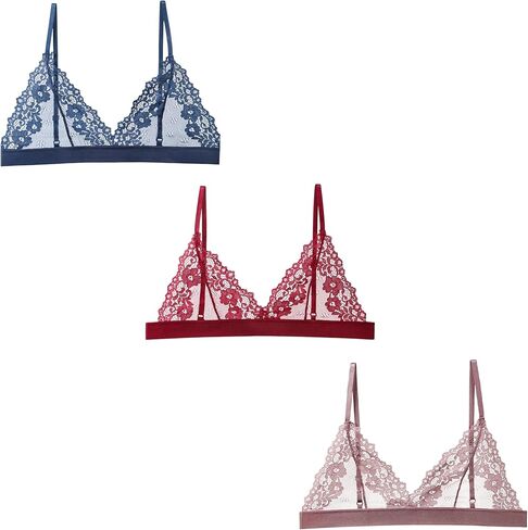 Women Lace Bralettes Plunge No Padding Bra in Kuwait