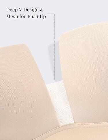 Strapless Bra Push Up Padded Deep V Plunge Bras for Women,Longline Underwire Support Anti-Slip in Saudi Arabia